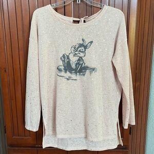 Disney By Lauren Conrad Peach Thumper Long Sleeve Lightweight Sweater Size XL